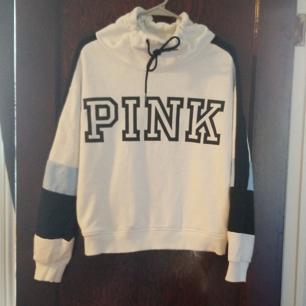 PINK Cowl neck cropped pullover
